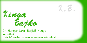 kinga bajko business card