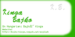 kinga bajko business card